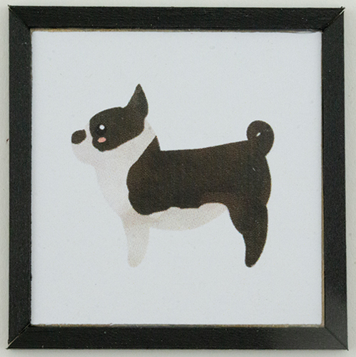 Boston Terrier Dog Picture, 1 Piece, Black Frame